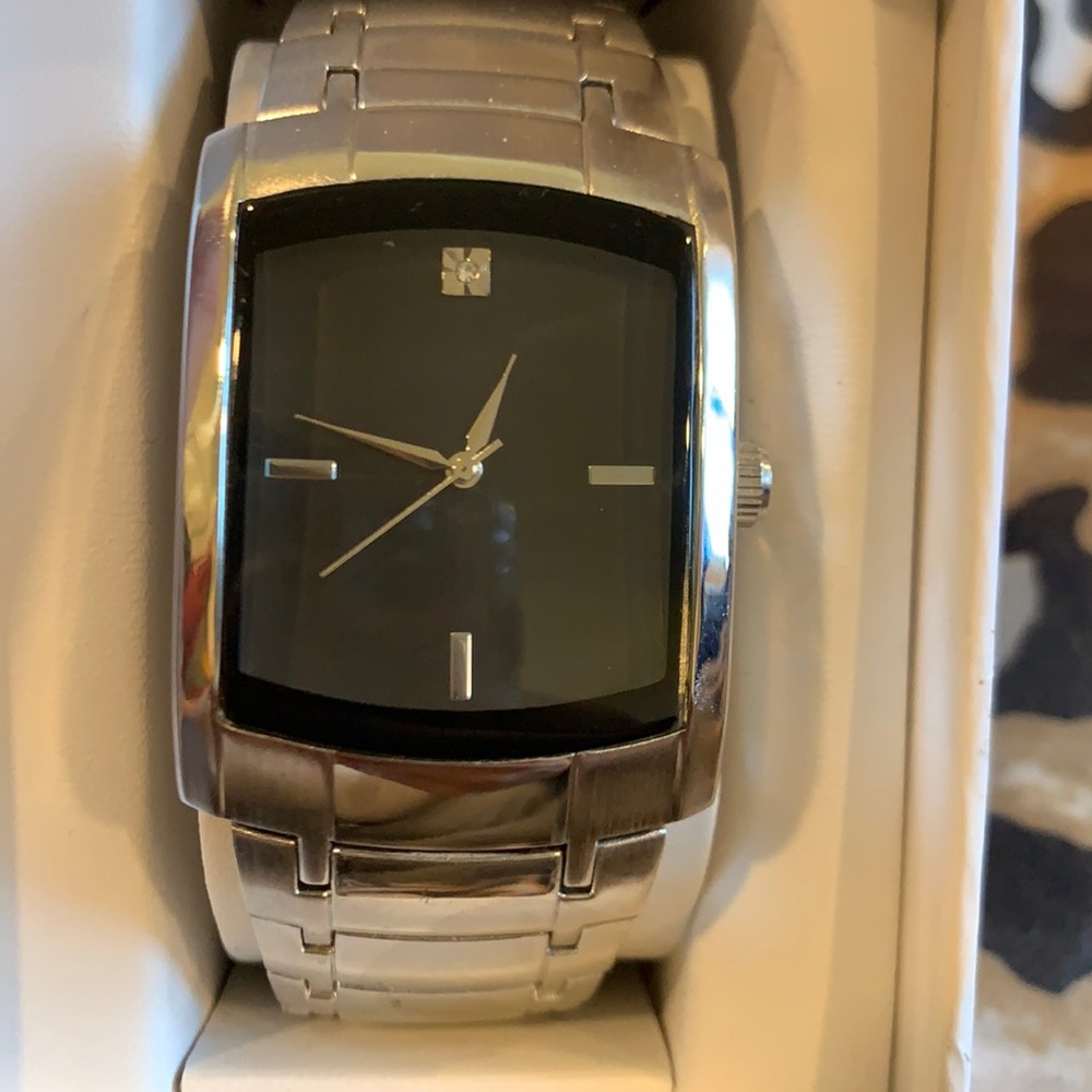 New diamond accent  men watches silver or charcoal grey 35 each